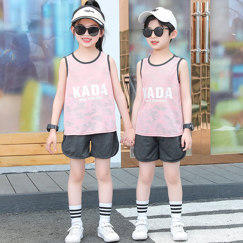 Kids Summer Sports Suit Outdoor Quick Drying Sleeveless & Shorts for Boy Girl 3-10Y