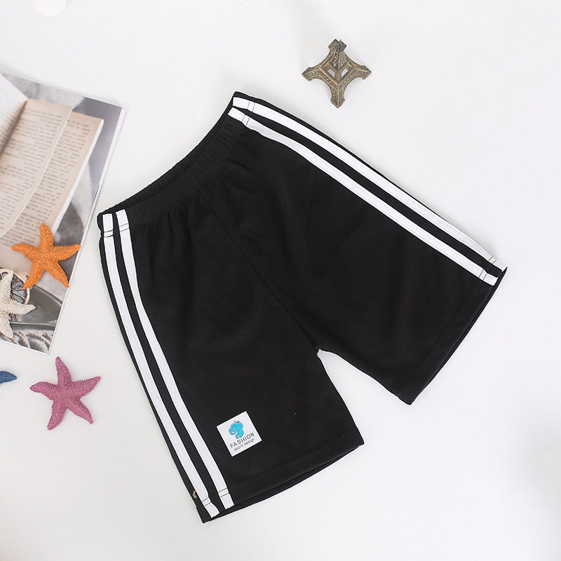 Kids Summer Shorts with Side Stripes Casual Sport Wear Tracksuit Short Pants for Boys Girls 2-11Y