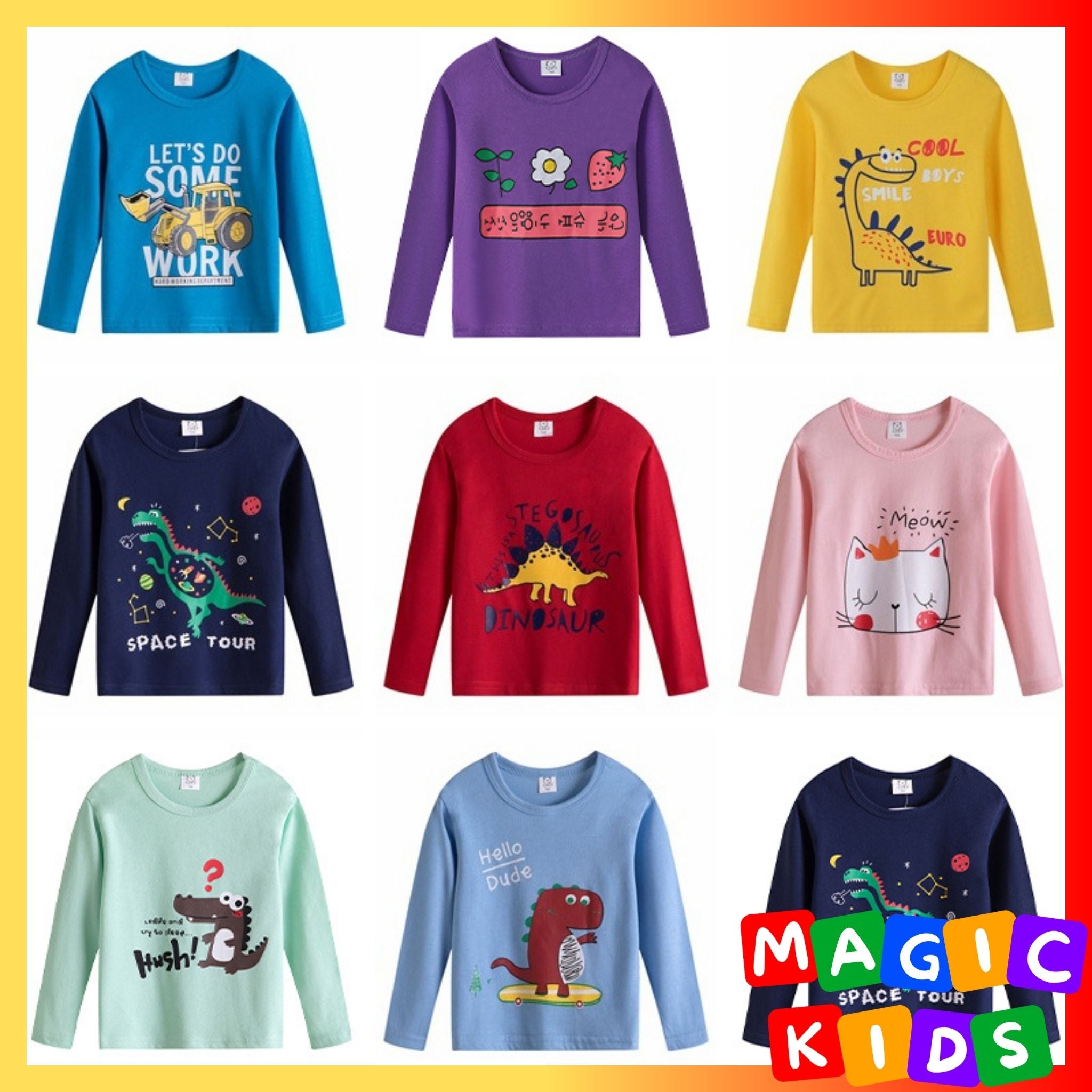Kids Sweatshirt Autumn Long Sleeve Tops Monster Astronaut Clothes for Boys Girls 2-6Y