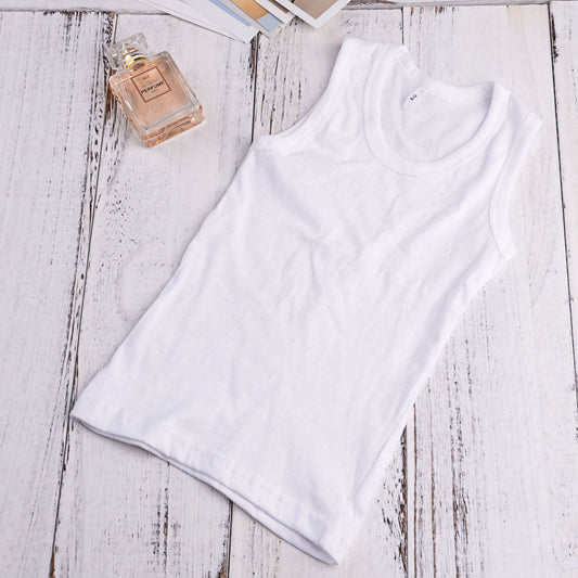Sleeveless Shirt in Pure Cotton for Boys Girls 2-10 Y