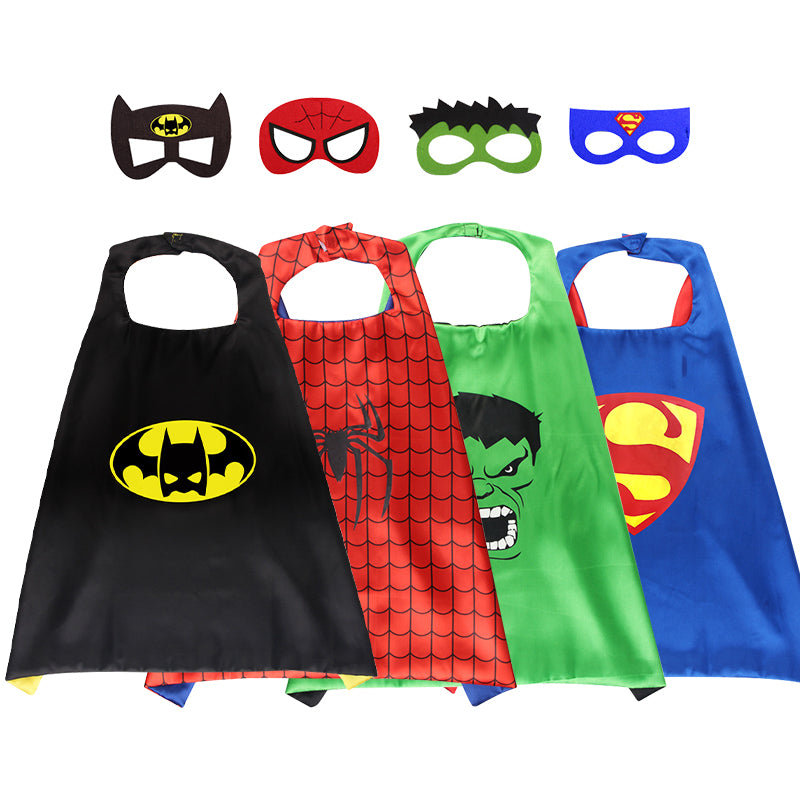 Kids Superhero Capes Mask Halloween Costume Cosplay Cartoon Dress up Costumes Party for Boy Girl