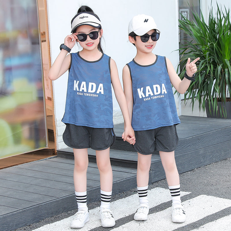 Kids Summer Sports Suit Outdoor Quick Drying Sleeveless & Shorts for Boy Girl 3-10Y
