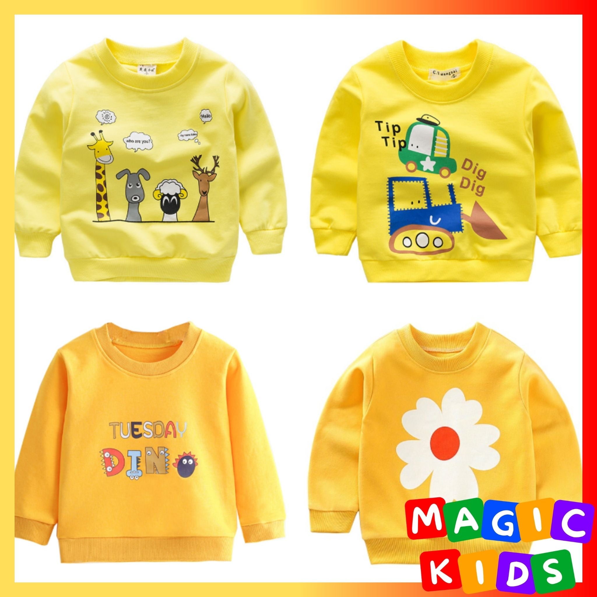 Kids Sweaters Children's Cartoon Animal Long Sleeve Cotton Sweater for Boys Girls 3-8Y