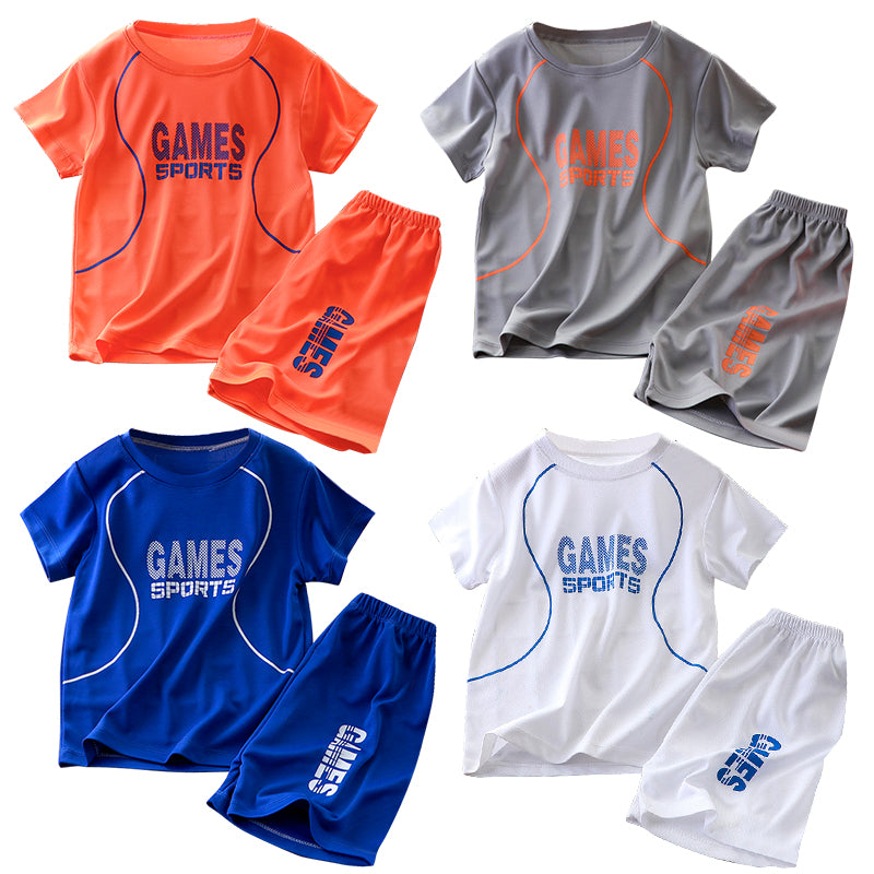 Kids Summer Casual Basketball Sports Clothing Set T-Shirt and Shorts Terno for Boys 1-9