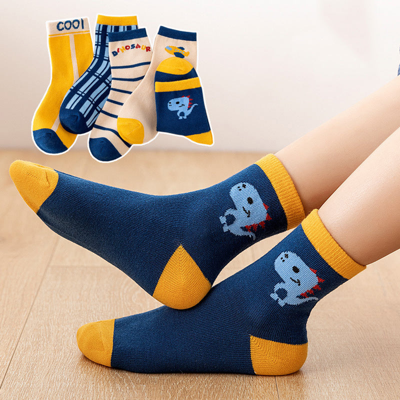 5 in 1 Cute Animal Print Socks Baby Socks for Girls and Boys 1-13 Y