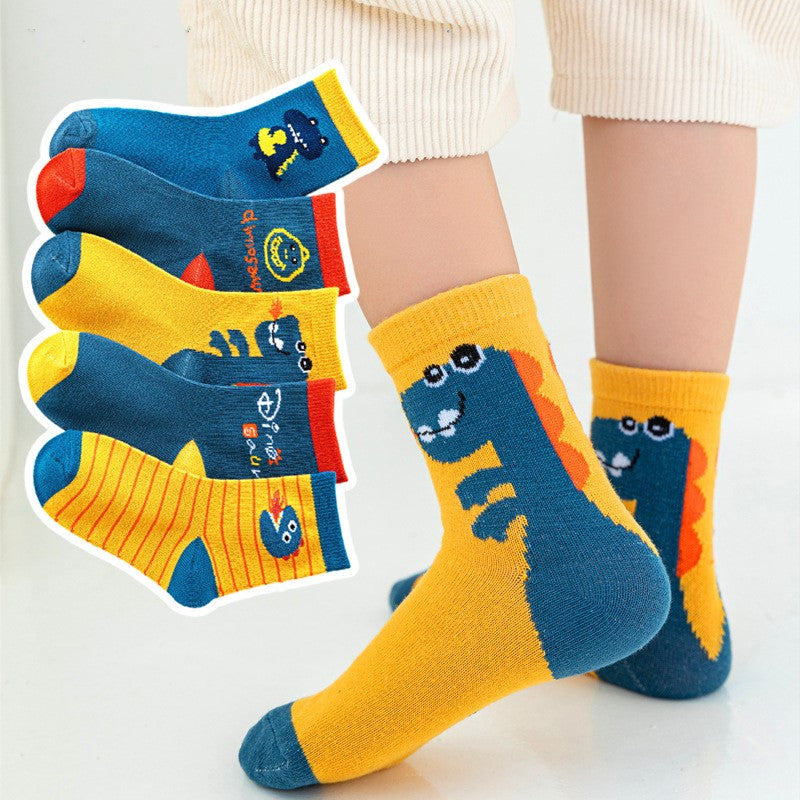 Kids Premium Quality Kids Socks 5 in 1 Fashionable Affordable Print Baby Socks for 1-12Y