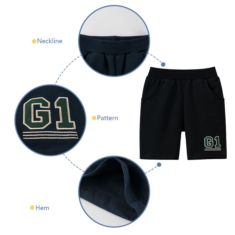 Kids Short Pants Breathable Summer Beach Sports Shorts G1 Design Cotton Shorts for Boy 1-9Y