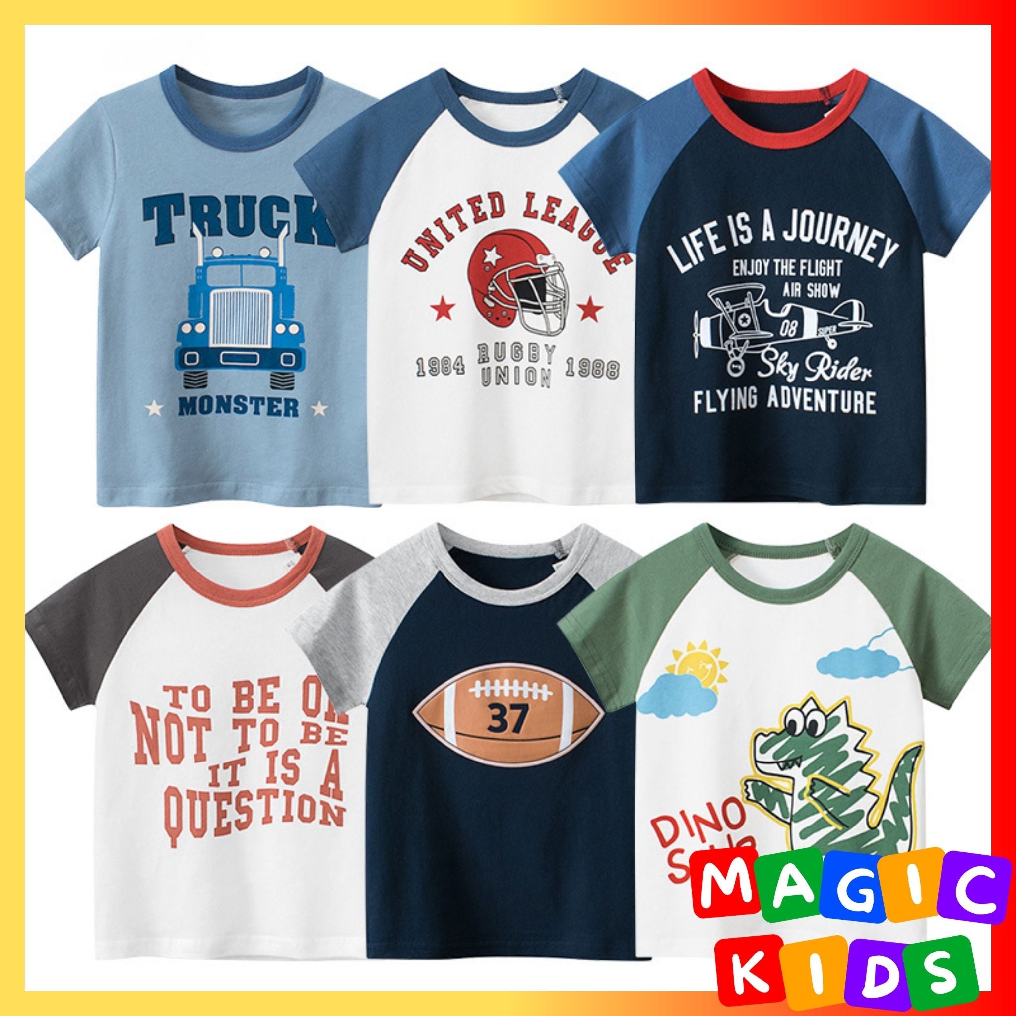 Kids T shirts Cartoon Print T-Shirts Cotton Streets Style Clothing T shirt for Boys 1-10Y