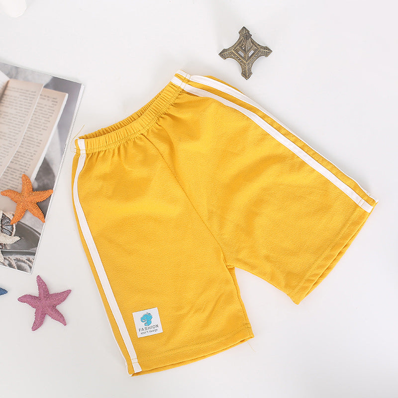 Kids Summer Shorts with Side Stripes Casual Sport Wear Tracksuit Short Pants for Boys Girls 2-11Y