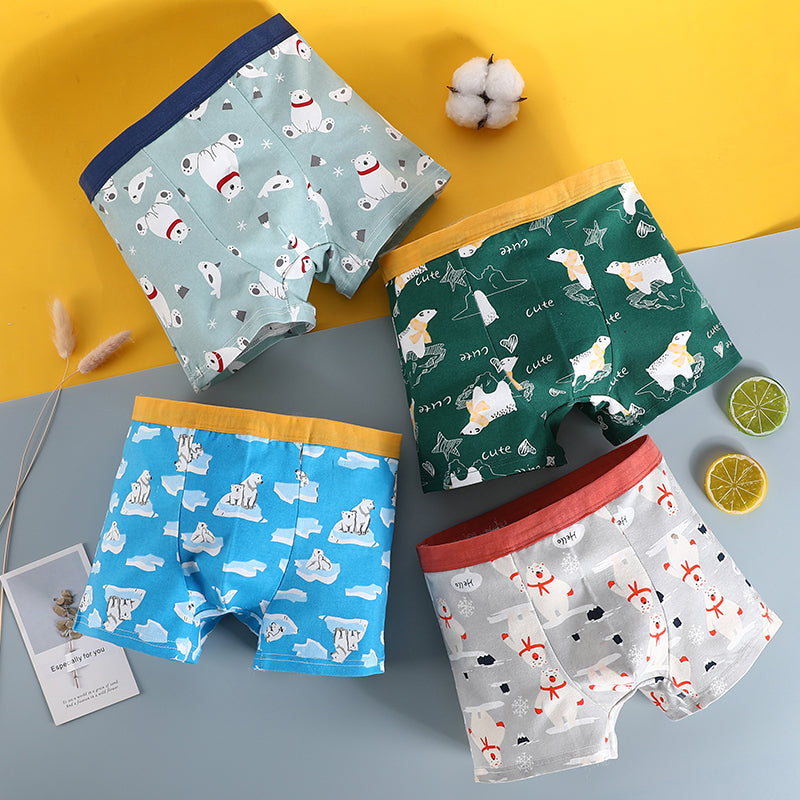 4 in 1 Pack Boxer Shorts for Boys 1-13Y