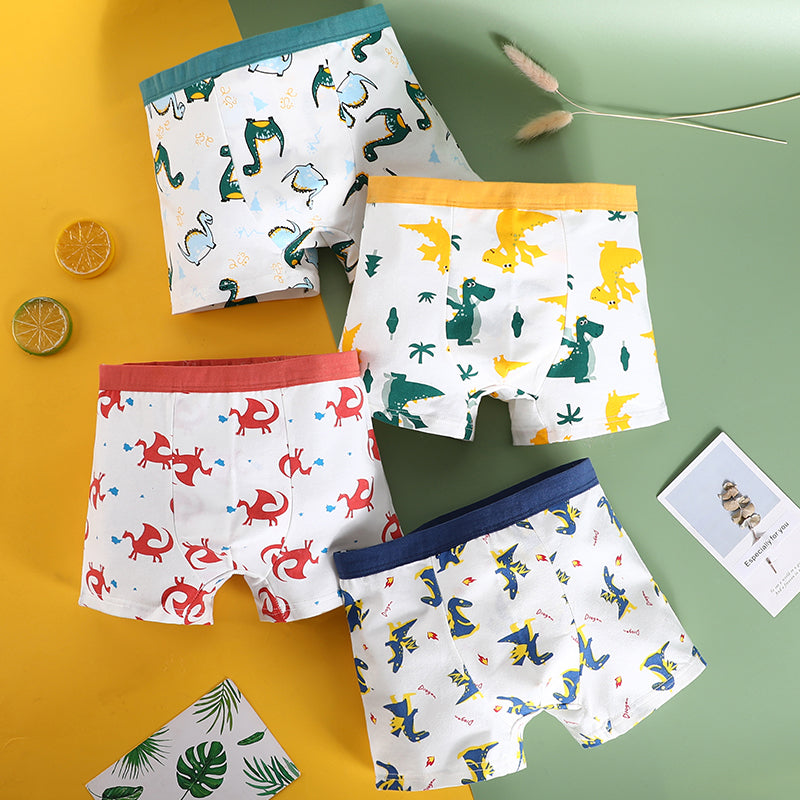 4 in 1 Pack Boxer Shorts for Boys 1-13 Y