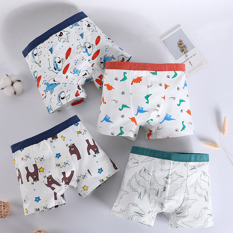 4 in 1 Pack Boxer Shorts for Boys 1-13Y