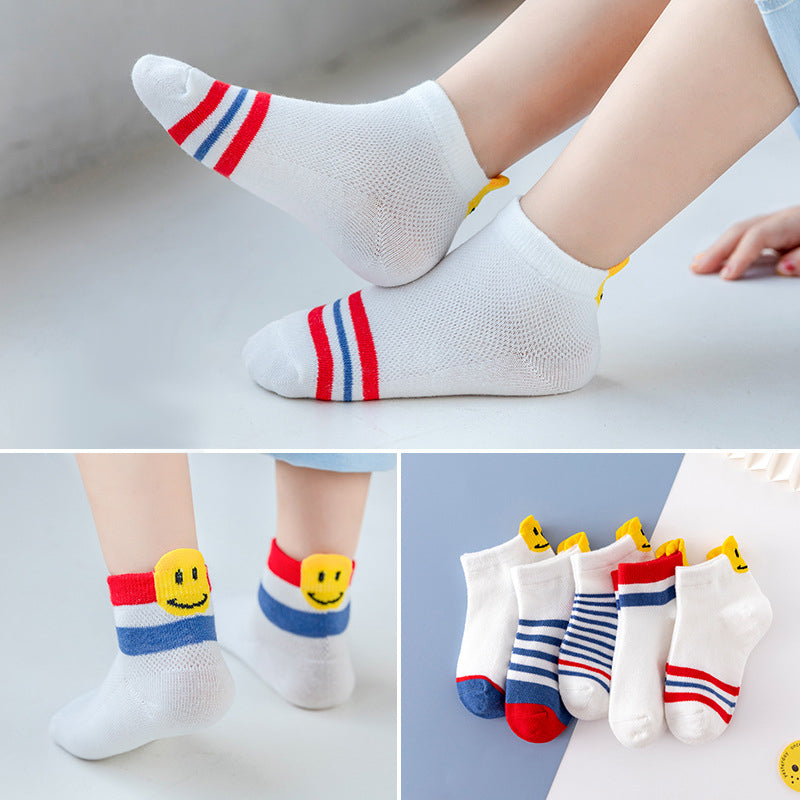 5 in 1 Kids Cotton Socks for Girls and Boys  1-12 Y