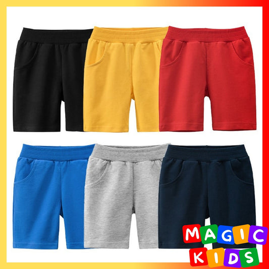 Kids Pants Summer Breathable Cotton Beach Sports Pants Plain Pants Baby Clothing for Boys 1-9Y