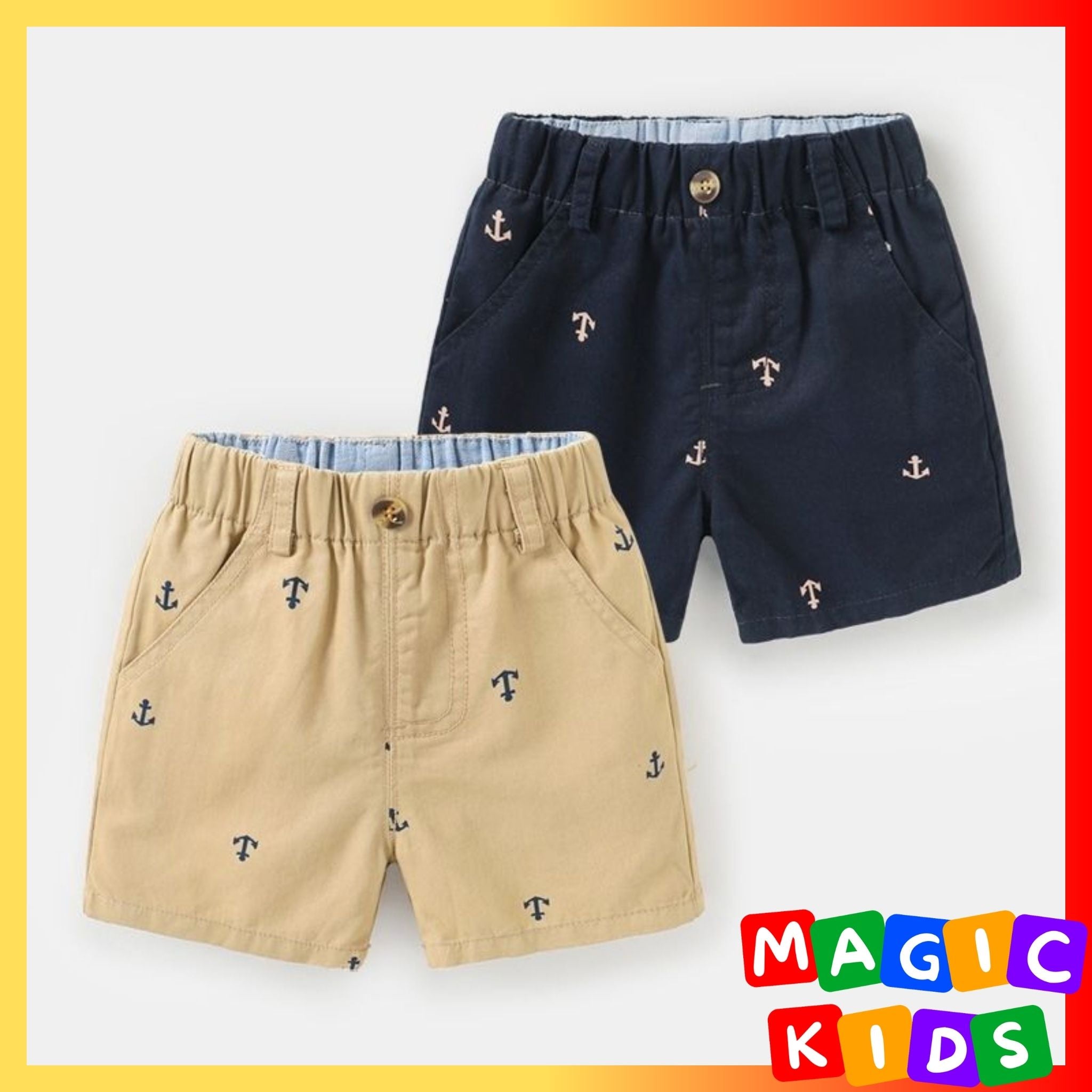Kids Summer Active Shorts Cotton Elastic Waist Pants  Beach Pants Casual Pants for Boys 1-8Y