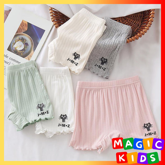Kids Summer Shorts Lace Safety Pants Leggings Solid Pants Cotton Short Pants for Girls 2-12Y