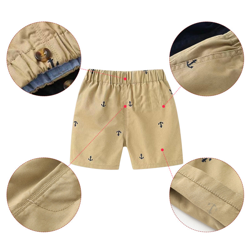 Kids Summer Active Shorts Cotton Elastic Waist Pants  Beach Pants Casual Pants for Boys 1-8Y