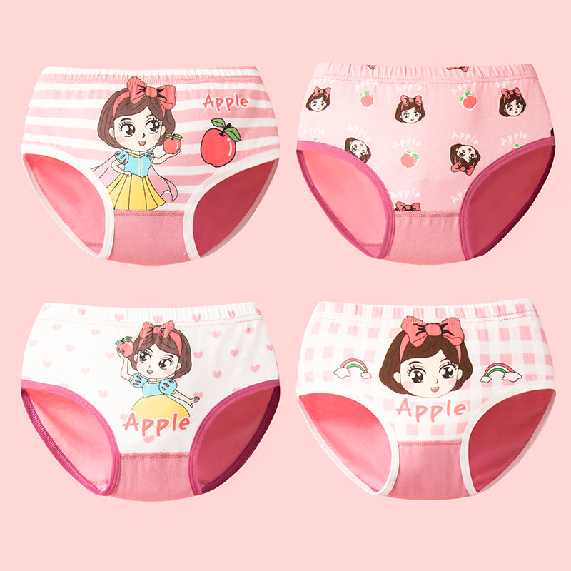 4-in-1 Cotton Panty Pack Cute Design for Girls 2-14 Y