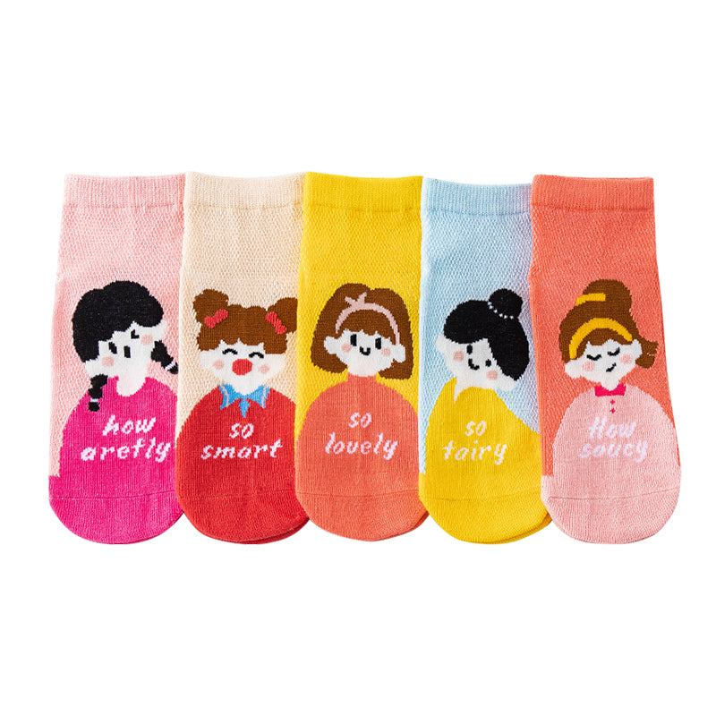 5 in 1 Kids Cotton Socks for Girls and Boys  1-12 Y