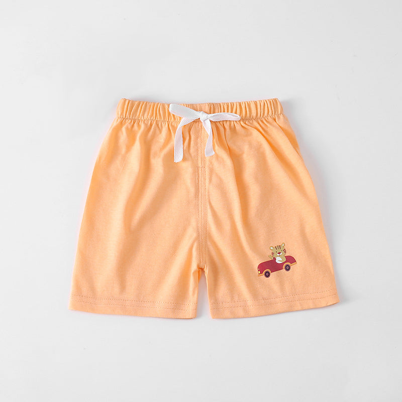 Kids Cotton Cute Pattern Elastic Pants Children Sleep Shorts Summer Breathable Shorts for Boys Girls 2-7Y