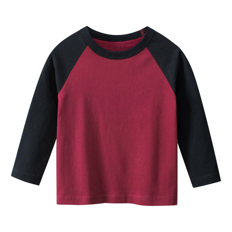 Kids Match Color Pattern Printed Cool Shirt Long Sleeve Shirts Tops Tee T-Shirt for Boys 1-9Y