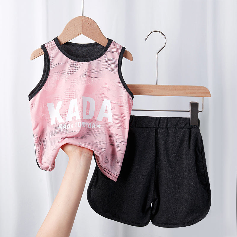 Kids Summer Sports Suit Outdoor Quick Drying Sleeveless & Shorts for Boy Girl 3-10Y