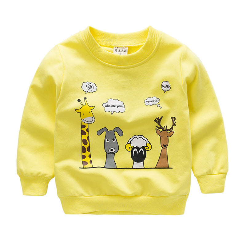 Kids Sweaters Children's Cartoon Animal Long Sleeve Cotton Sweater for Boys Girls 3-8Y