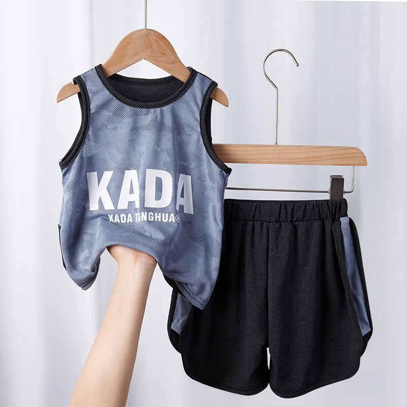 Kids Summer Sports Suit Outdoor Quick Drying Sleeveless & Shorts for Boy Girl 3-10Y