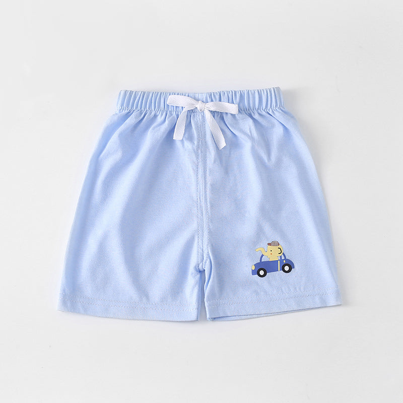 Kids Cotton Cute Pattern Elastic Pants Children Sleep Shorts Summer Breathable Shorts for Boys Girls 2-7Y