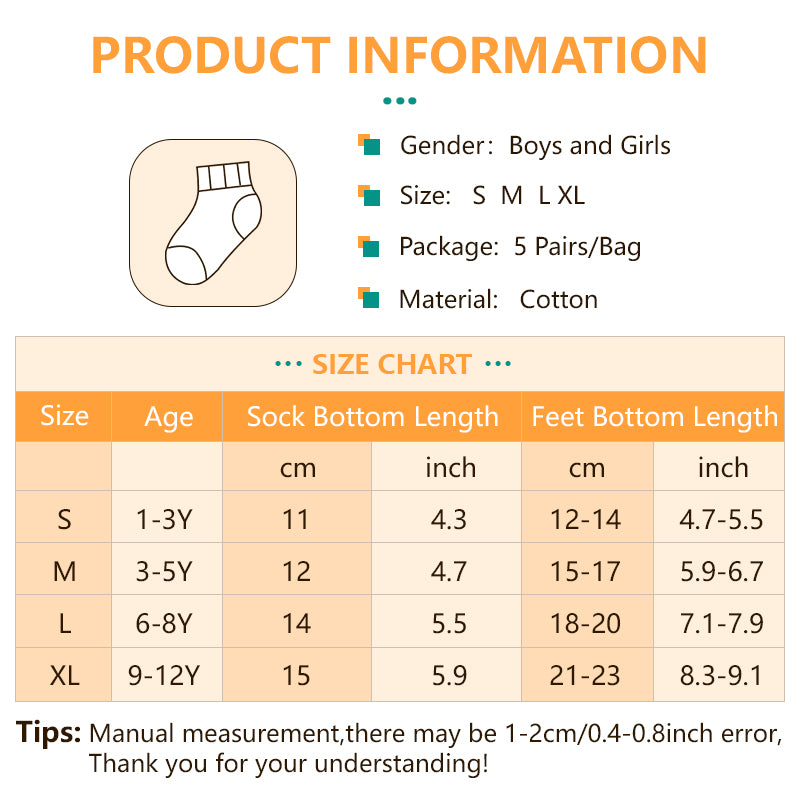 Kids Premium Quality Kids Socks 5 in 1 Fashionable Affordable Print Baby Socks for 1-12Y