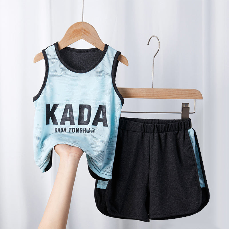 Kids Summer Sports Suit Outdoor Quick Drying Sleeveless & Shorts for Boy Girl 3-10Y