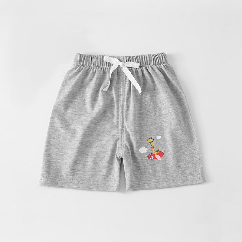 Kids Cotton Cute Pattern Elastic Pants Children Sleep Shorts Summer Breathable Shorts for Boys Girls 2-7Y