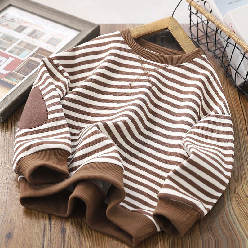 Kids Sweatshirts Long Sleeve Outerwear Warm Korean Casual Style Pullover Tops for Boy Girl 4-11Y