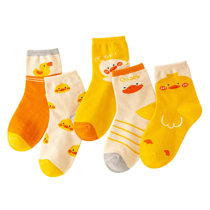 5 in 1 Cute Animal Print Socks Baby Socks for Girls and Boys 1-13 Y