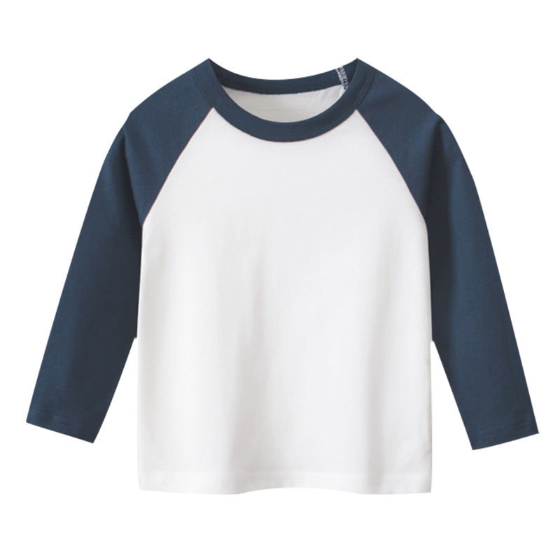 Kids Match Color Pattern Printed Cool Shirt Long Sleeve Shirts Tops Tee T-Shirt for Boys 1-9Y