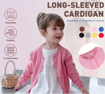 Classic Cardigans for Girls 1 to 6 Years Old