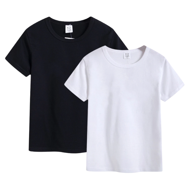 Black & White T Shirt for Boys Girls 3-15 Y
