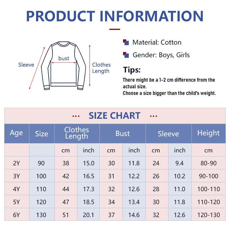 Kids Sweatshirt Autumn Long Sleeve Tops Monster Astronaut Clothes for Boys Girls 2-6Y
