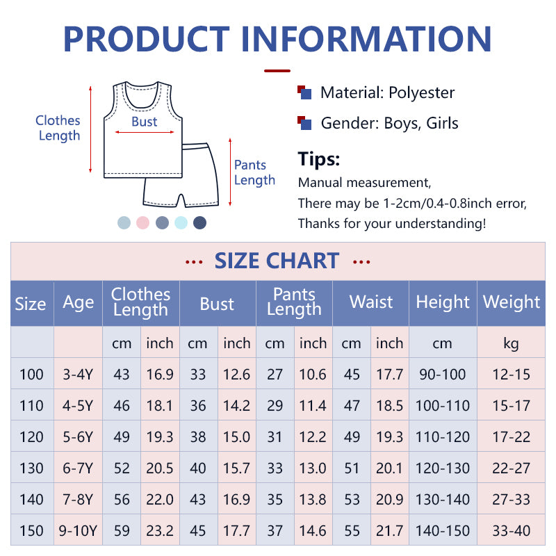 Kids Summer Sports Suit Outdoor Quick Drying Sleeveless & Shorts for Boy Girl 3-10Y