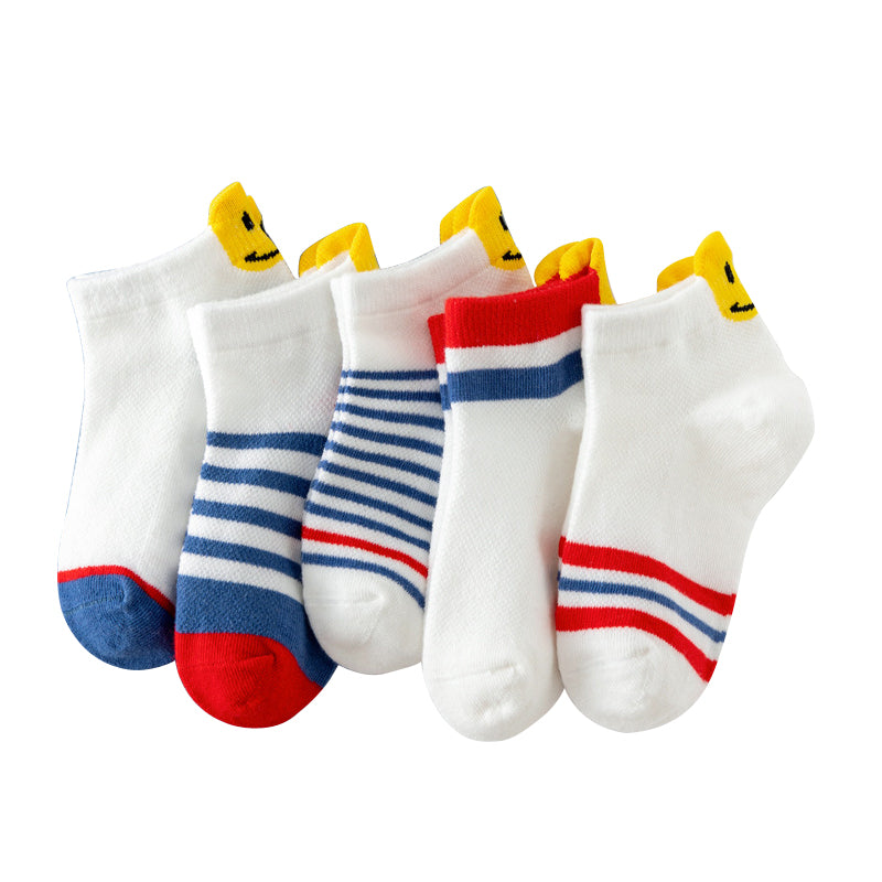 5 in 1 Kids Cotton Socks for Girls and Boys  1-12 Y