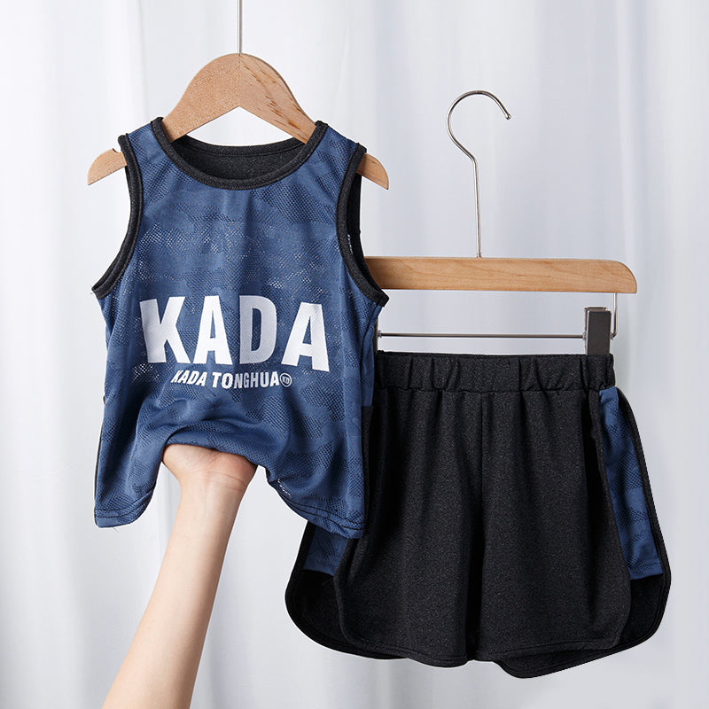 Kids Summer Sports Suit Outdoor Quick Drying Sleeveless & Shorts for Boy Girl 3-10Y