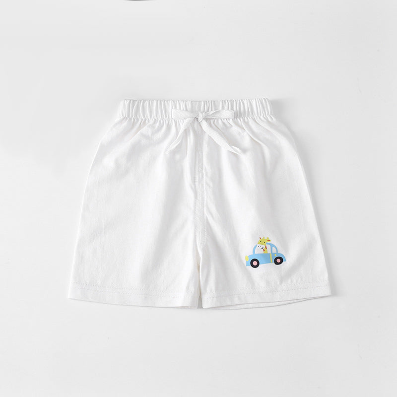 Kids Cotton Cute Pattern Elastic Pants Children Sleep Shorts Summer Breathable Shorts for Boys Girls 2-7Y