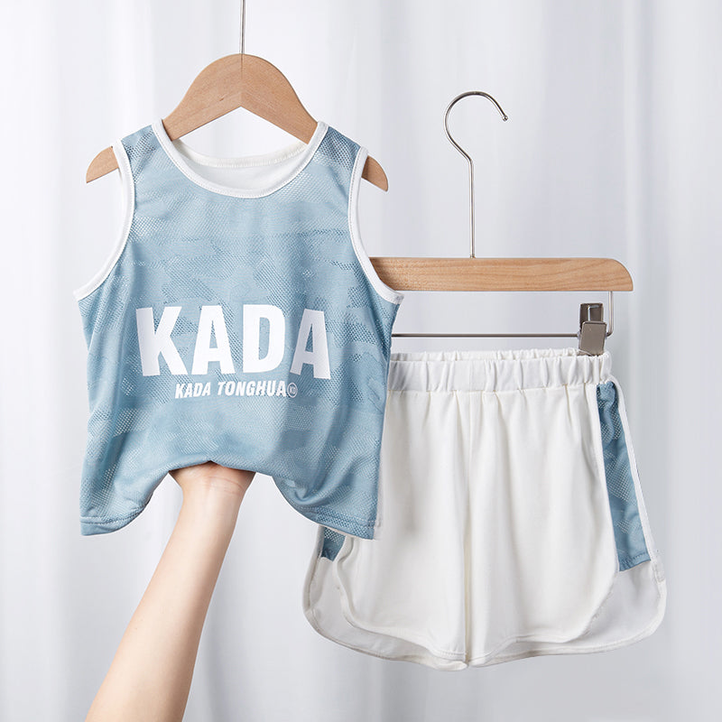 Kids Summer Sports Suit Outdoor Quick Drying Sleeveless & Shorts for Boy Girl 3-10Y