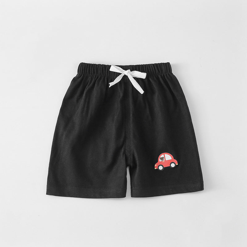 Kids Cotton Cute Pattern Elastic Pants Children Sleep Shorts Summer Breathable Shorts for Boys Girls 2-7Y