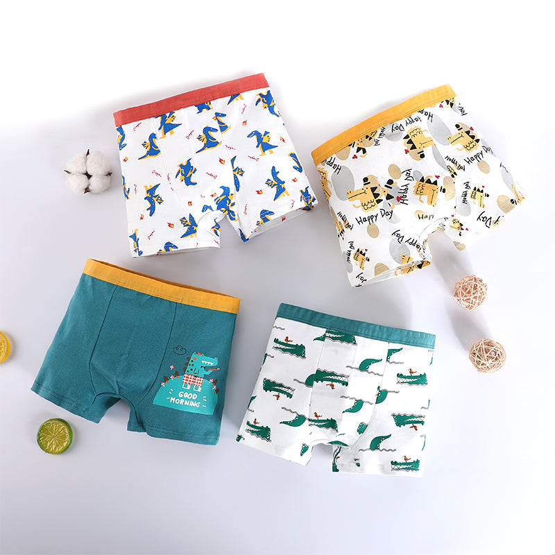 4 in 1 Pack Boxer Shorts for Boys 1-13Y