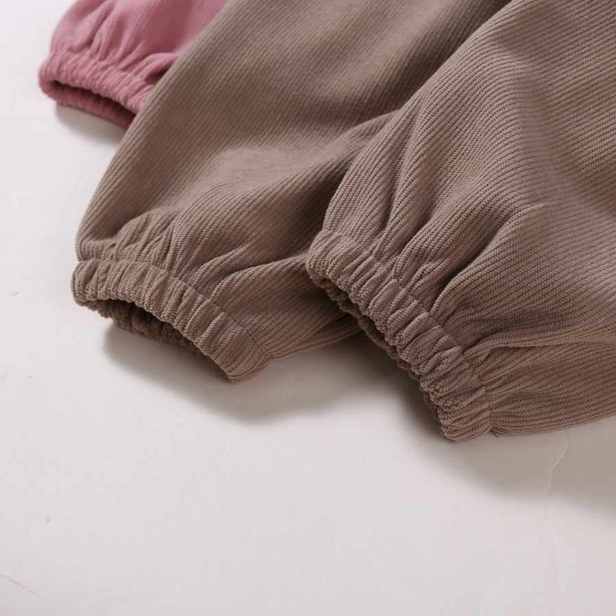 Corduroy Little Bear Design Pants