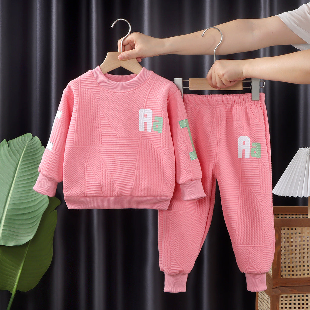 Kids Sweater & Jogger Pants Clothing Set Crewneck School Sports Fashion Two Piece Set for Boy 2-10Y