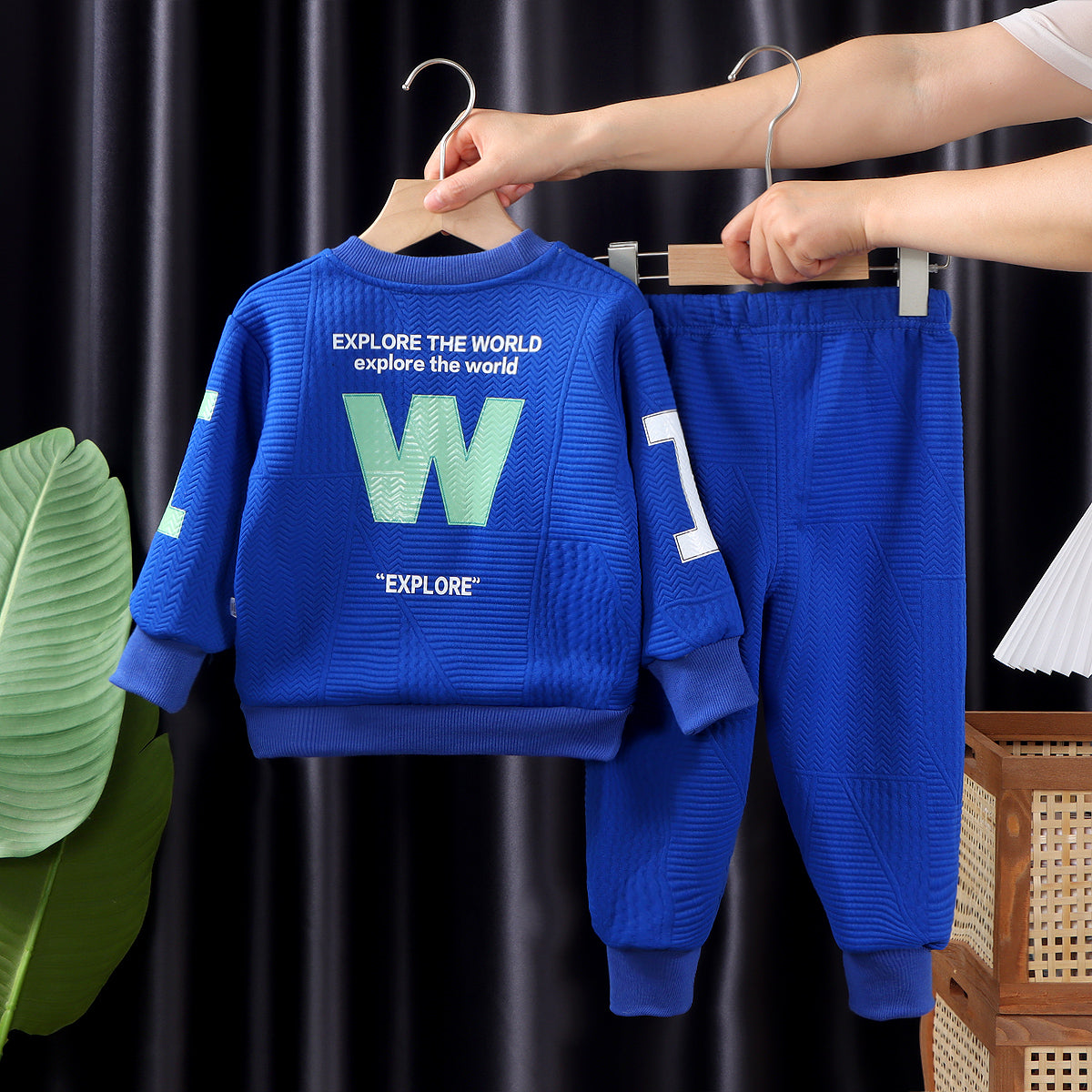 Kids Sweater & Jogger Pants Clothing Set Crewneck School Sports Fashion Two Piece Set for Boy 2-10Y