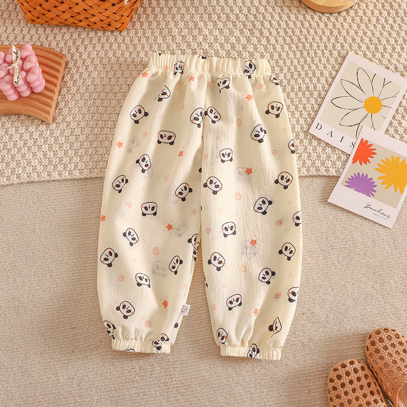 Kids Loose Pants Pajama Breathable Pajama Anti Mosquito Pajama for Girl 1-9Y