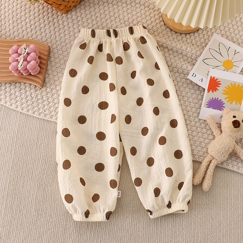 Kids Loose Pants Pajama Breathable Pajama Anti Mosquito Pajama for Girl 1-9Y